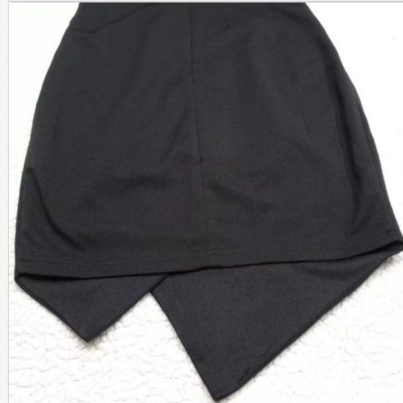 Alt. B Size Small Little Black Asymmetrical Dress Sheer Neckline - Picture 5 of 6